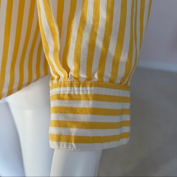 Rafaella Petites Button Down Shirt in Yellow and White Stripes size 8 - Picture 9 of 11
